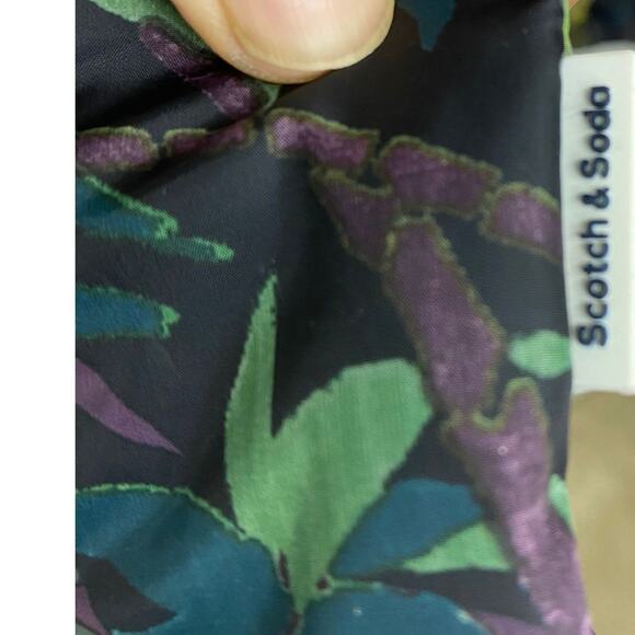 Scotch & Soda Men's Seasonal Palm Print Hooded Rain Jacket Men's Medium - Picture 7 of 7